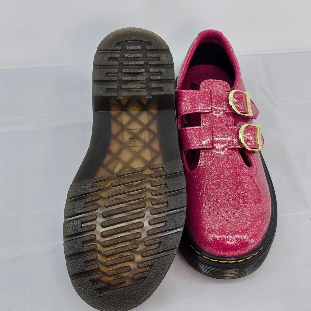 Dr. Martens 8065 J Pink Glitter Mary Jane Shoes Kids Size 3 US 34 EU New